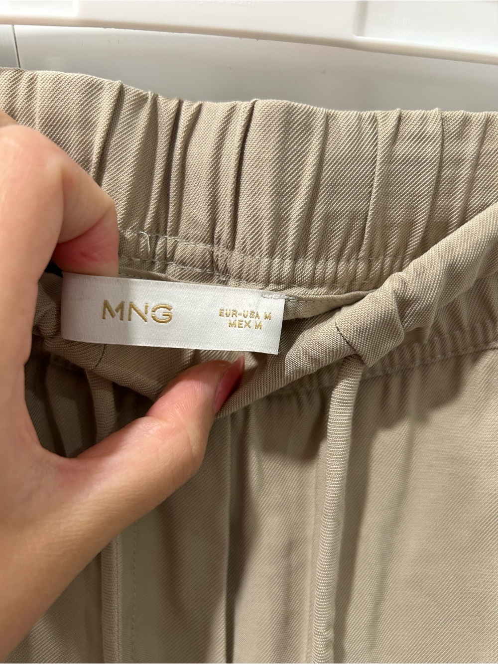 Mango Beige Drawstring Pants - Picture 2 of 2